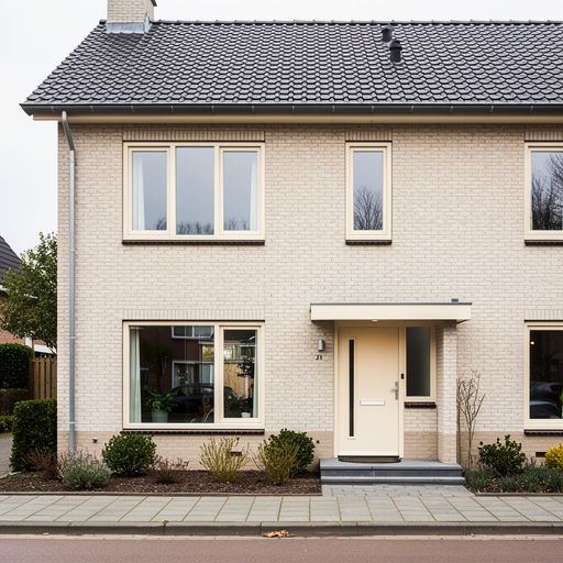 Kunststof kozijnen aan de voorgevel van een woning in Bussum