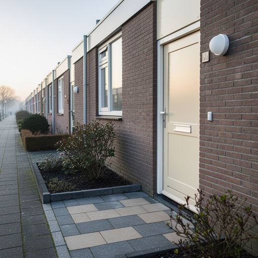 Vakman monteert een kunststof achterdeur in een woning in Bussum