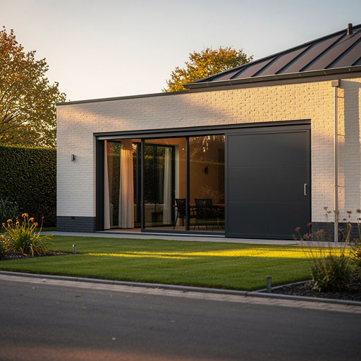 Monteur plaatst een kunststof schuifpui bij een woning in Bussum
