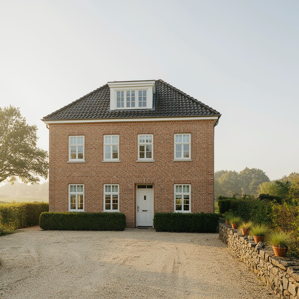 Vrijstaand Bilthovens huis met een moderne uitbouw voorzien van strakke witte kunststof kozijnen en een groene voorzijde